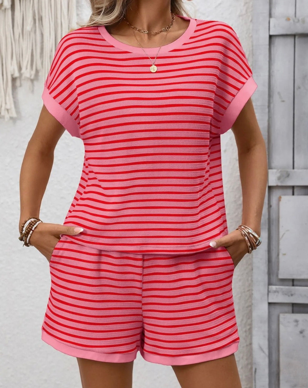 Striped Shortsleeve & Short Set